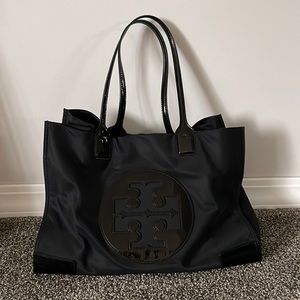 Tory Burch Ella Nylon Tote Bag- Black- Great Condition
